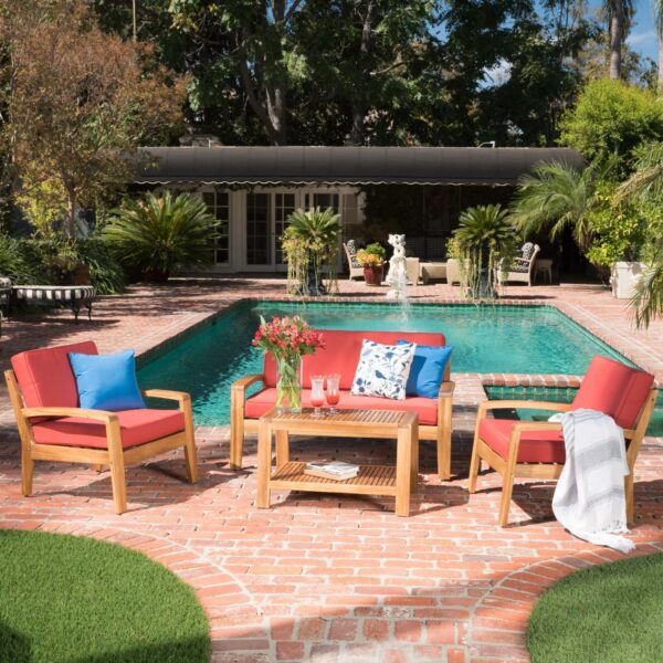 4pc Outdoor Sofa Set w/ Cushions - NH511992 - Image 4