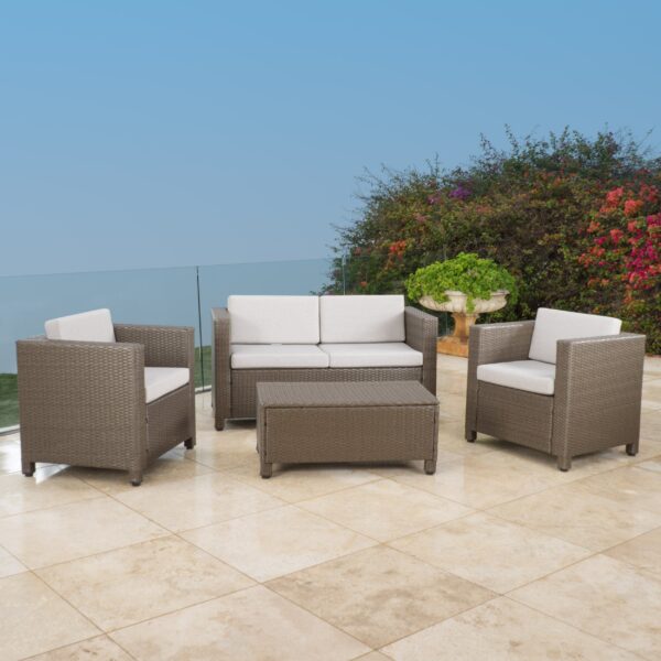 4pc Outdoor Wicker Sofa Set - NH915592 - Image 3