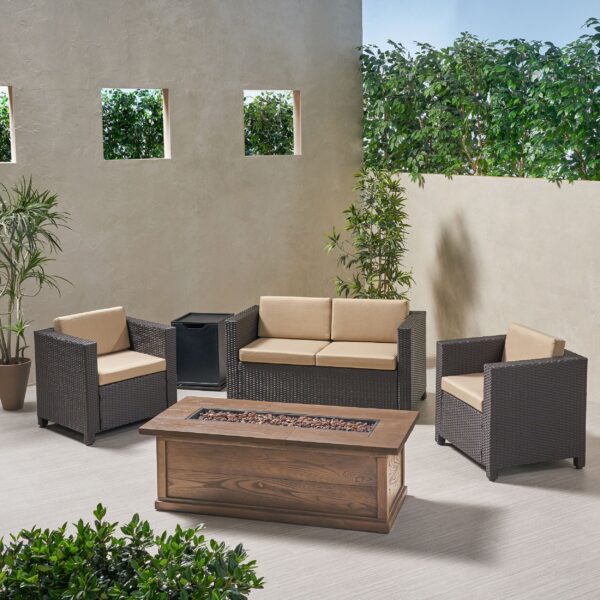 4-Seater Outdoor Fire Pit Sofa Set - NH319903 - Image 2