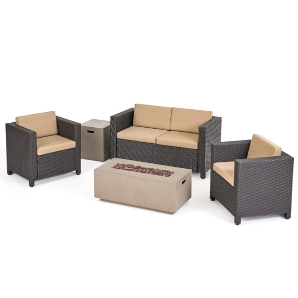 4-Seater Outdoor Fire Pit Sofa Set - NH719903 - Image 2