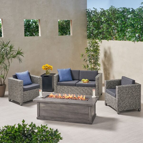 4-Seater Outdoor Fire Pit Sofa Set - NH319903 - Image 3
